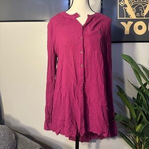 Free People Crepe Longsleeve Blouse
